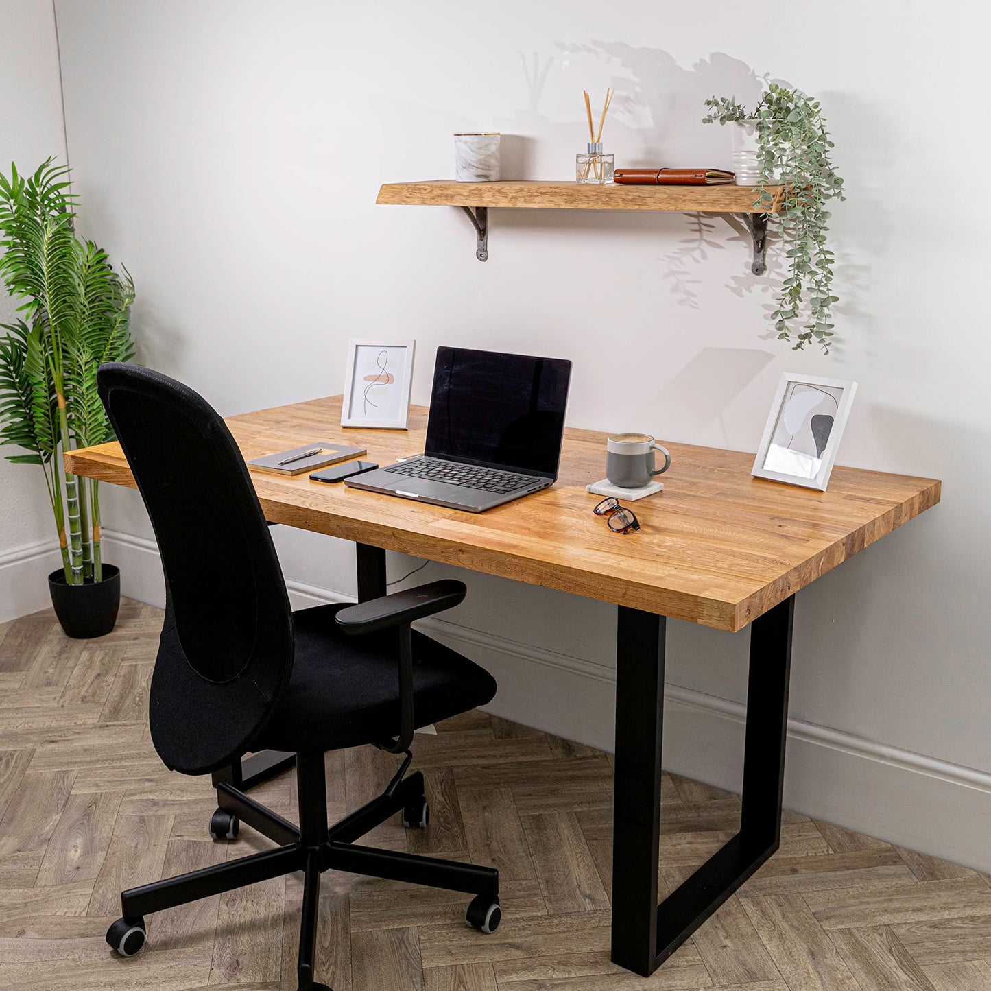 domli Solid Wood Oak Office Desk Top | 1200mm x 600mm x 40mm | Premium European Wooden Rectangular Tabletop