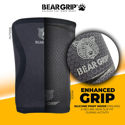 BEAR GRIP 7mm Knee Sleeves (Pair) for Weightlifting and Squats - S