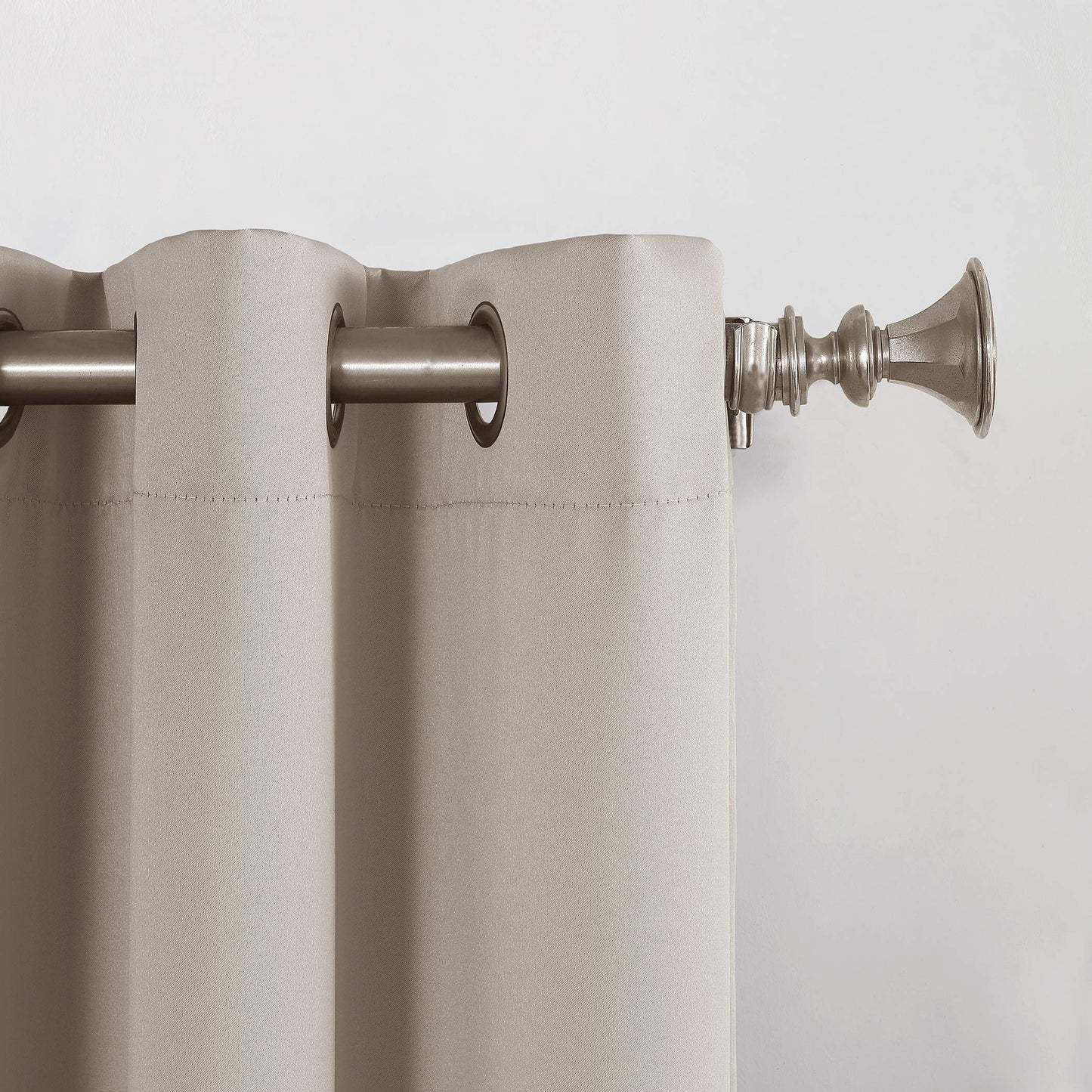 Sun Zero Barrow 2-Pack Energy Efficient Grommet Curtain Panel Pair, 54" x 95", Stone