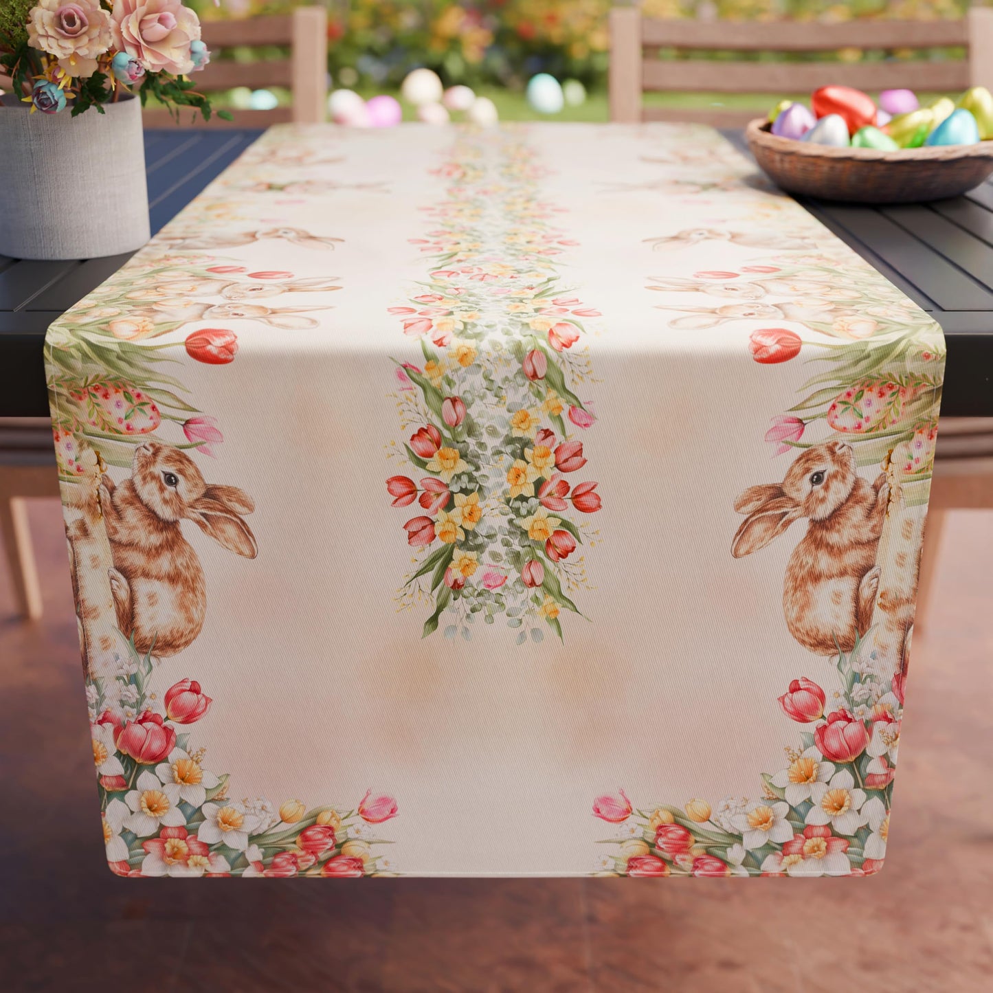 PETTI Artigiani Italiani - Easter Table Runner, Table Runner in Digital Print, 100% Made in Italy | Elegance for the Easter Table