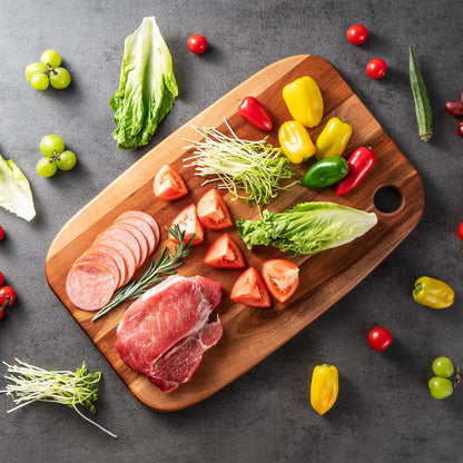 Wood Chopping Boards for Kitchen, James.F Large Acacia Wooden Heavy Duty Chopping Board, Wooden Cutting Boards Serving Boards with Hang Hole for Meat,