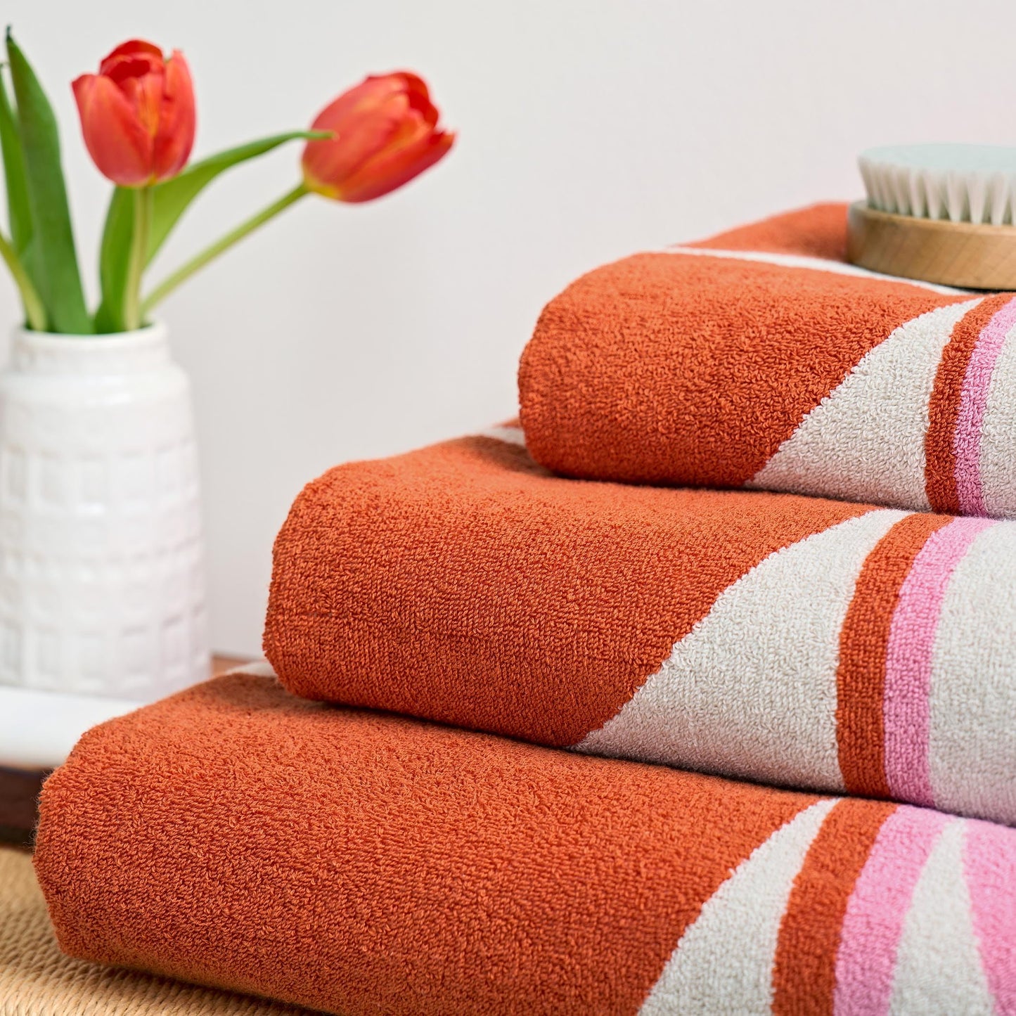 Orla Kiely Bathroom Towel Stem Bloom Duo Blush - Hand Towel, 50x90cm