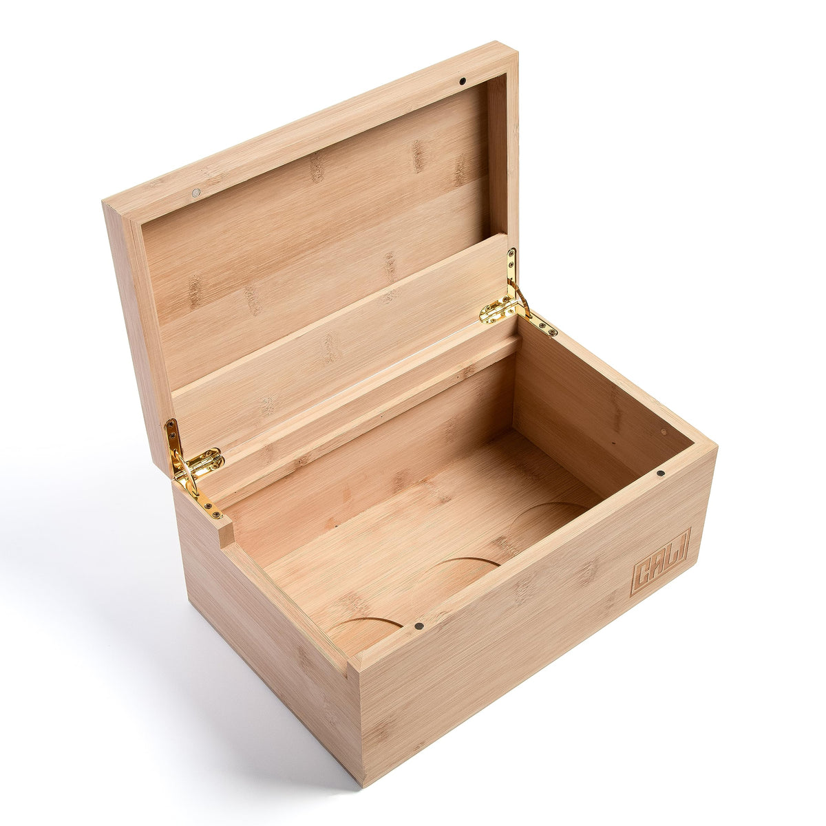 CALI Large Bamboo Stash Storage Box - 27cm x 13cm x 18cm Natural