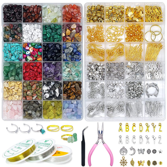 ygorios Jewelry Making Kit for Adults - 1760 PCS Crystal Beads and Supplies, DIY Bracelet and Earring Set (Crystal)