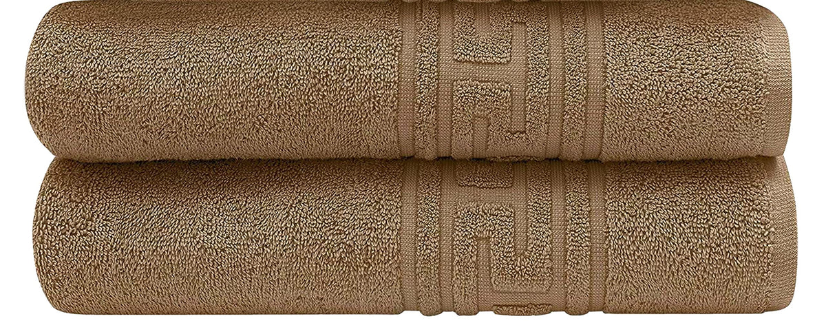 DTEX HOMES Bath Towel sets 8 pieces towel sets 100% Egyptian Cotton 600 GSM, 2 Bath Towels, 2 Hand Towels, 4 Washcloths, 2 x Large Bath Sheets - Brown