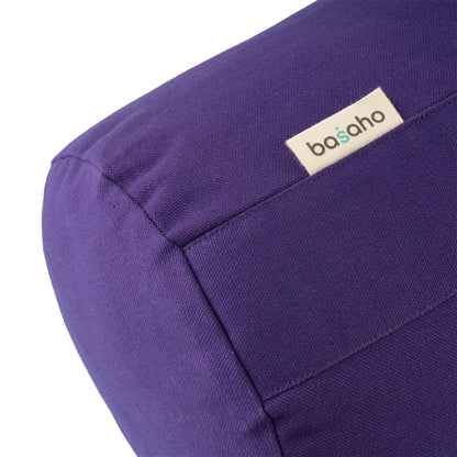 basaho Yoga Bolster | Organic Cotton | Buckwheat Hulls | Removable Washable Cover (Midnight Blue)