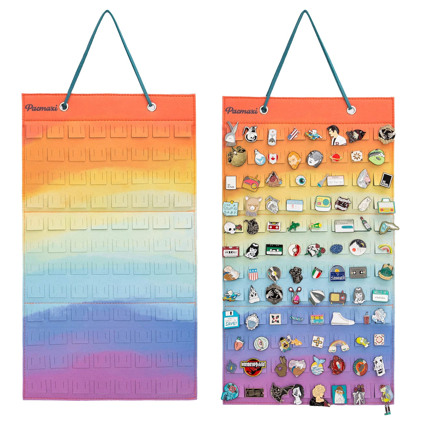 PACMAXI Hanging Brooch Pin Organizer, Display Pins Storage Case, Brooch Collection Storage Holder, Holds Up to 96 Pins.(Not Include Any Accessories)
