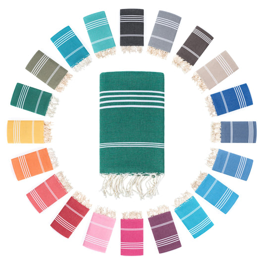 Darido Handmade Turkish Fouta Hammam Towel - XXL Sauna, Bath, & Beach Towel 100 x 200 cm - 100% Cotton - Lightweight, Soft & Absorbent - Multiuse &