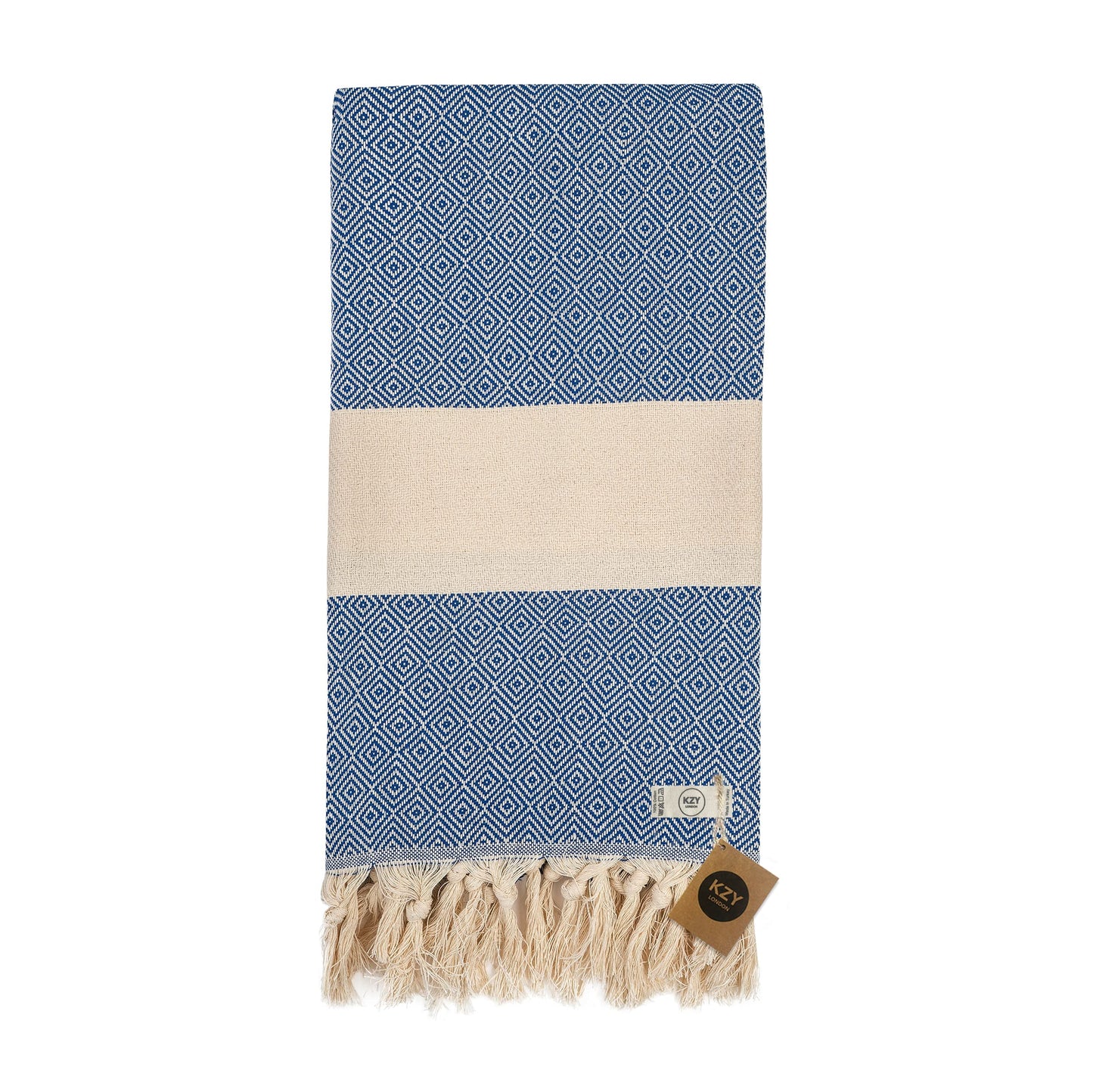 KZY LONDON Beach Towel 2 Pack Large Turkish Beach Towels for Camping, Swimming, Gym - Quick Dry, Absorbent