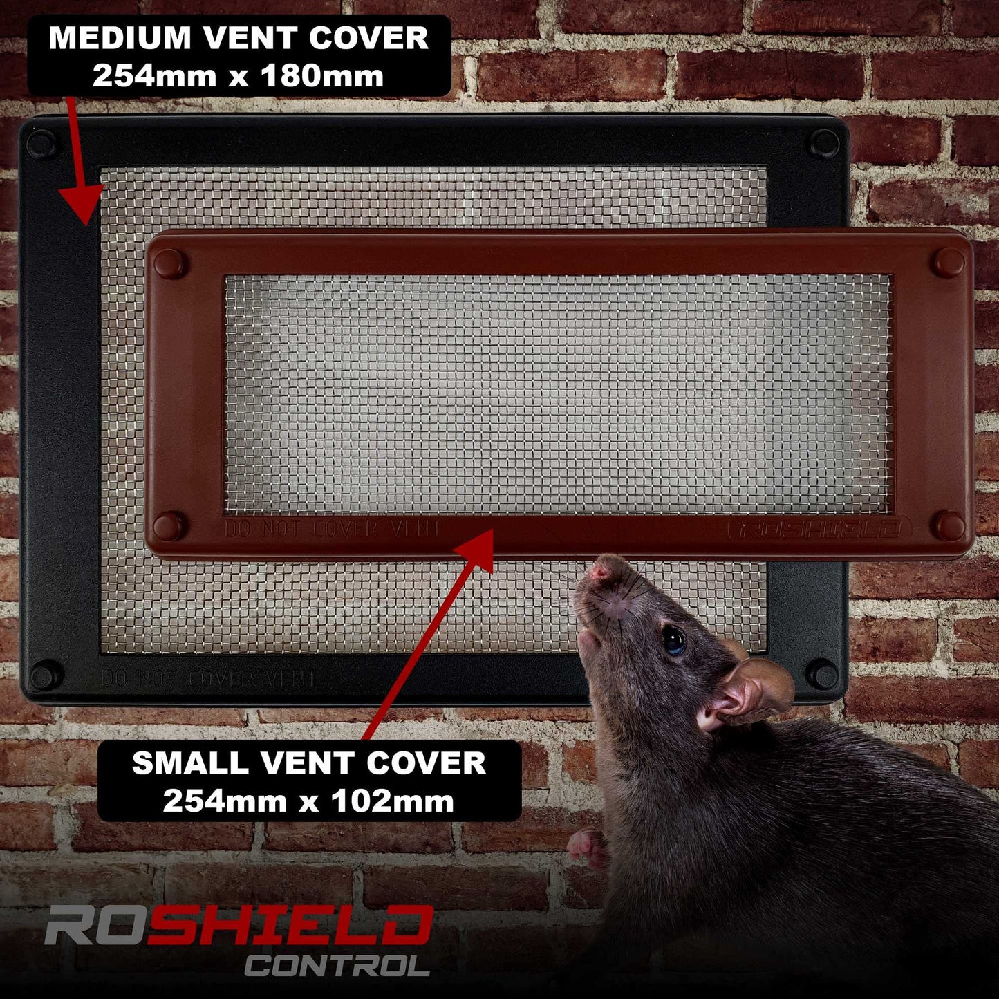 Roshield Pest Proofing Air Brick Mesh Vent Cover | Mouse Insect Rodent Control Prevention x 10 (Brown, Standard)