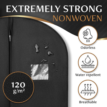 Bruce.® 6x Garment Bags 3x100 & 3x120 cm – Black