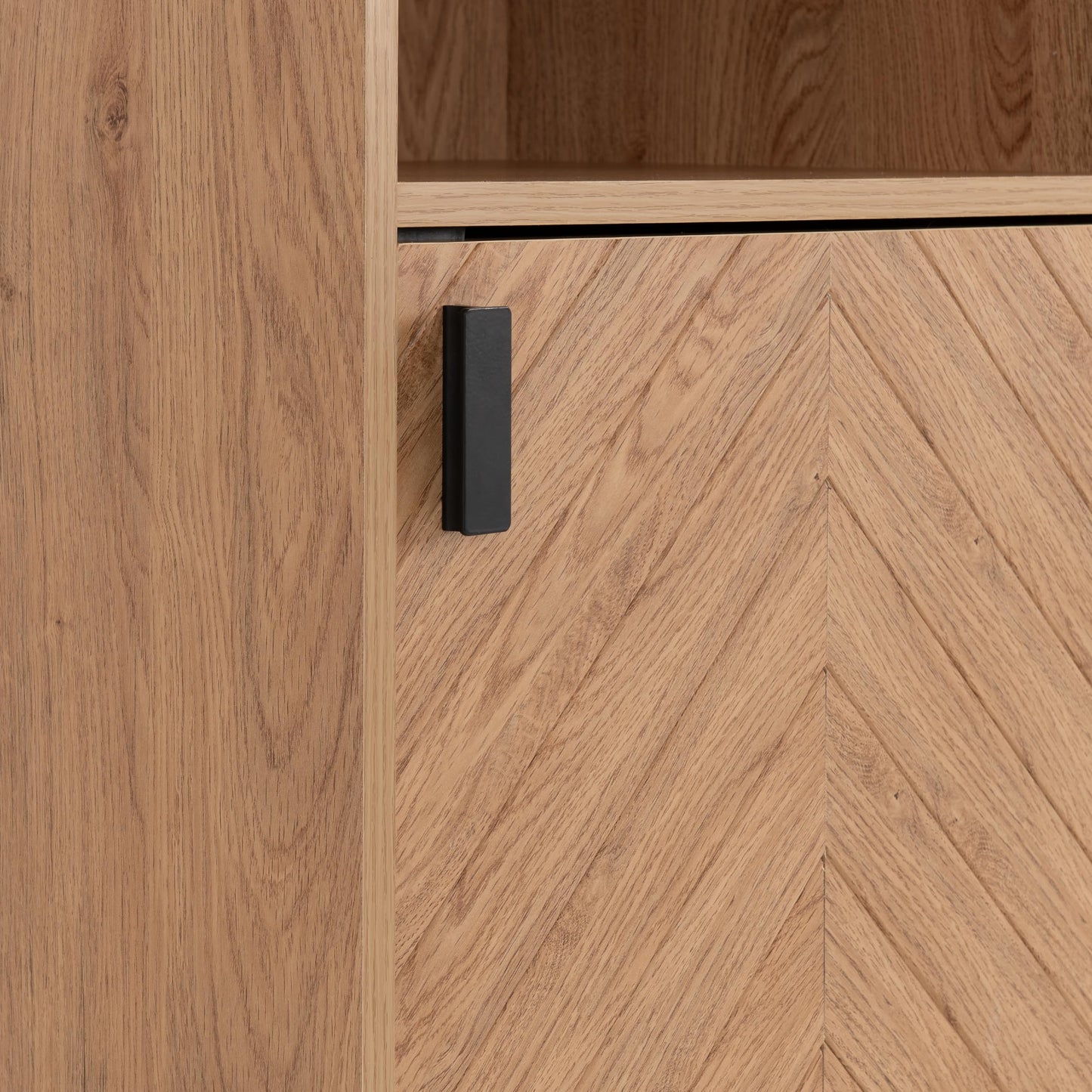 Seconique Leon 2 Drawer 2 Shelf Cabinet in Medium Oak Effect
