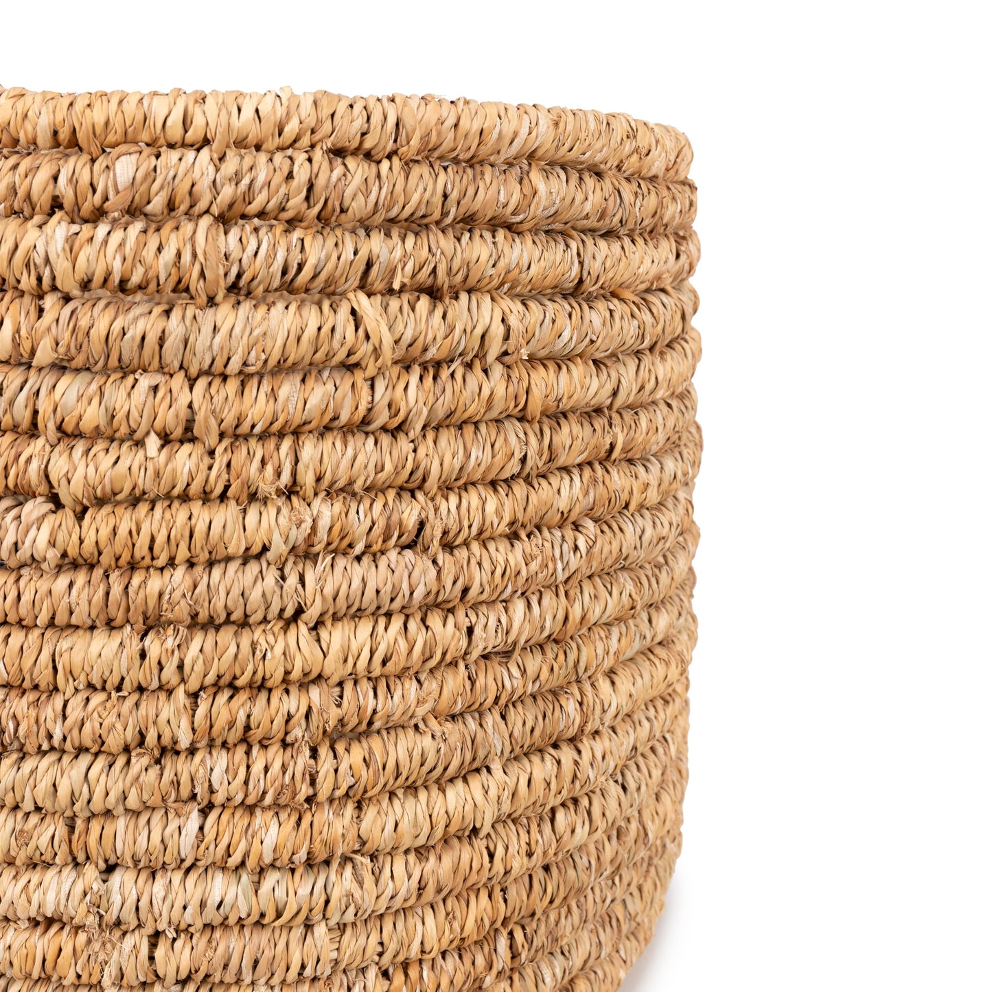 Olly & Rose Large Storage and Laundry Baskets - Set 2 45cm and 40cm Diameter - Ringed Finish - Seagrass Wicker Basket Premium Home Decor