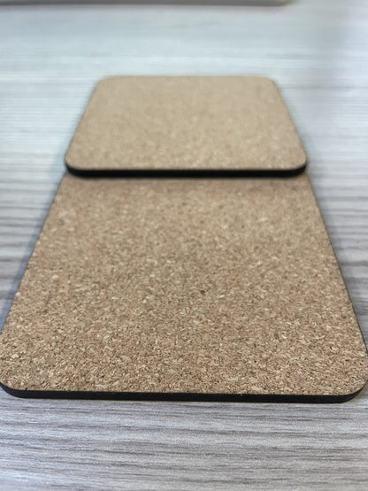 MDF Blank Sublimation Coasters Cork Backed - 9cm x 9cm White Blanks Square (50)