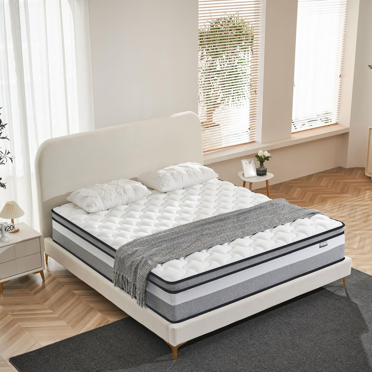 Giovanly Small Double Mattress,Hybrid Mattresses in a box with Memory Foam,Medium Firm