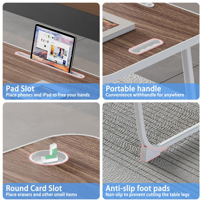 Laptop Bed Desk, Lap Desk Breakfast Tray Table for Home and Office,Eating, Reading, Writing on Bed, Sofa,Laptop Stand for Bed Brown