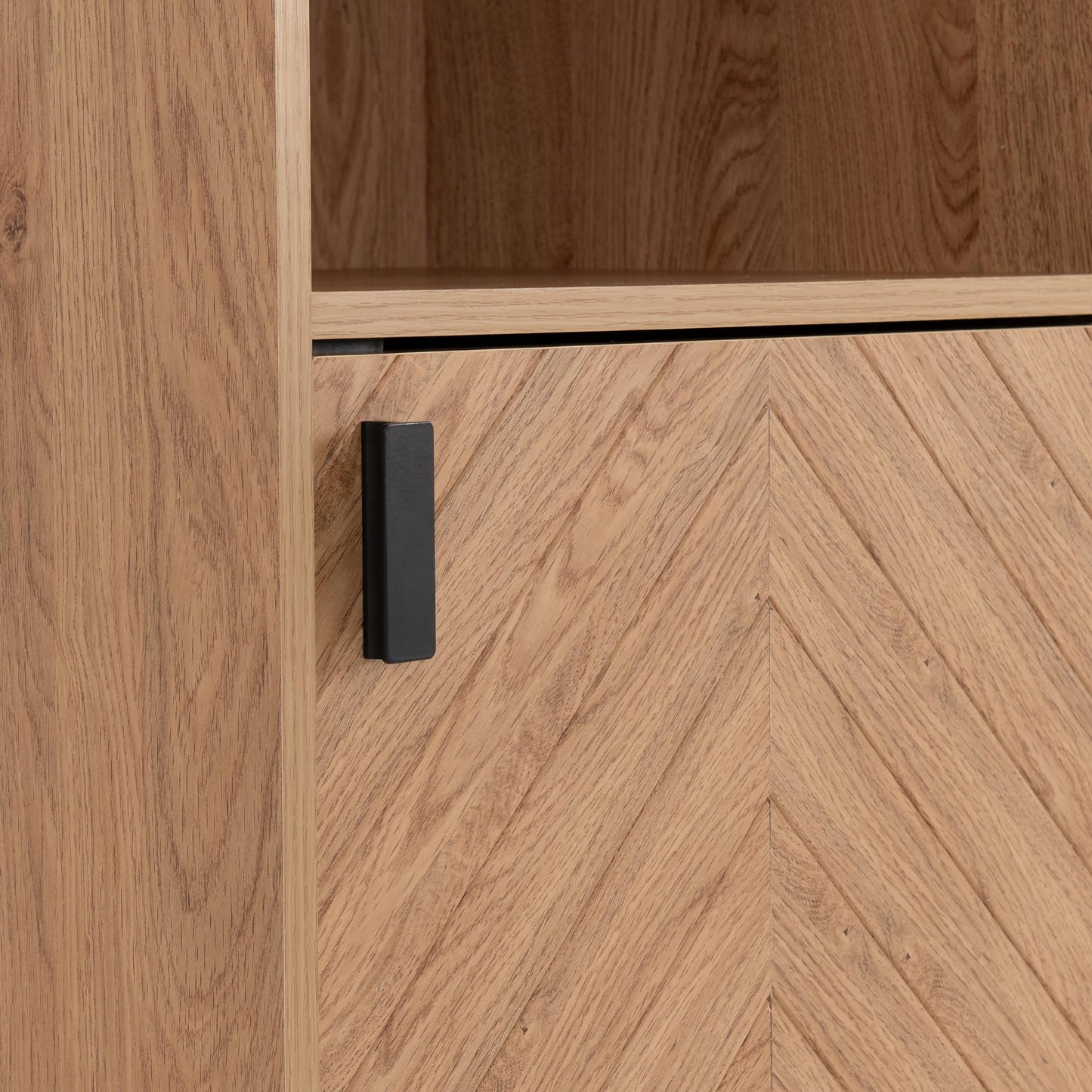Seconique Leon 1 Door 2 Shelf Cabinet in Medium Oak Effect
