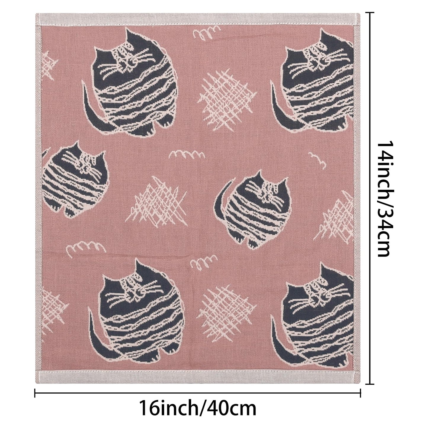 Uxcell Cute Cat Kitchen Towels Pack of 6 100% Cotton Absorbent Decorative