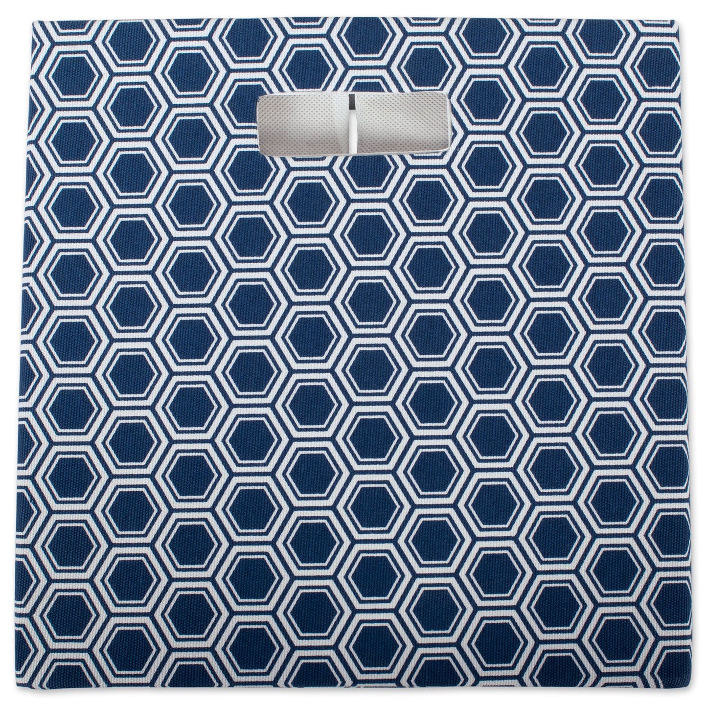 DII Hard Sided Collapsible Fabric Storage Container for Nursery, Offices, & Home Organization, (13x13x13) - Honeycomb Nautical Blue
