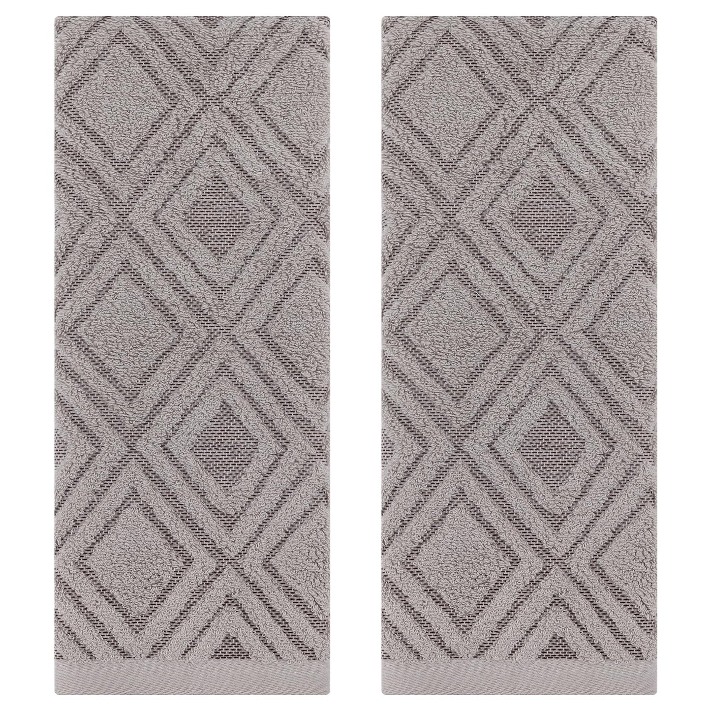 HMETOL Geometric Pattern Cotton Decorative Soft Absorbent Hand Towels
