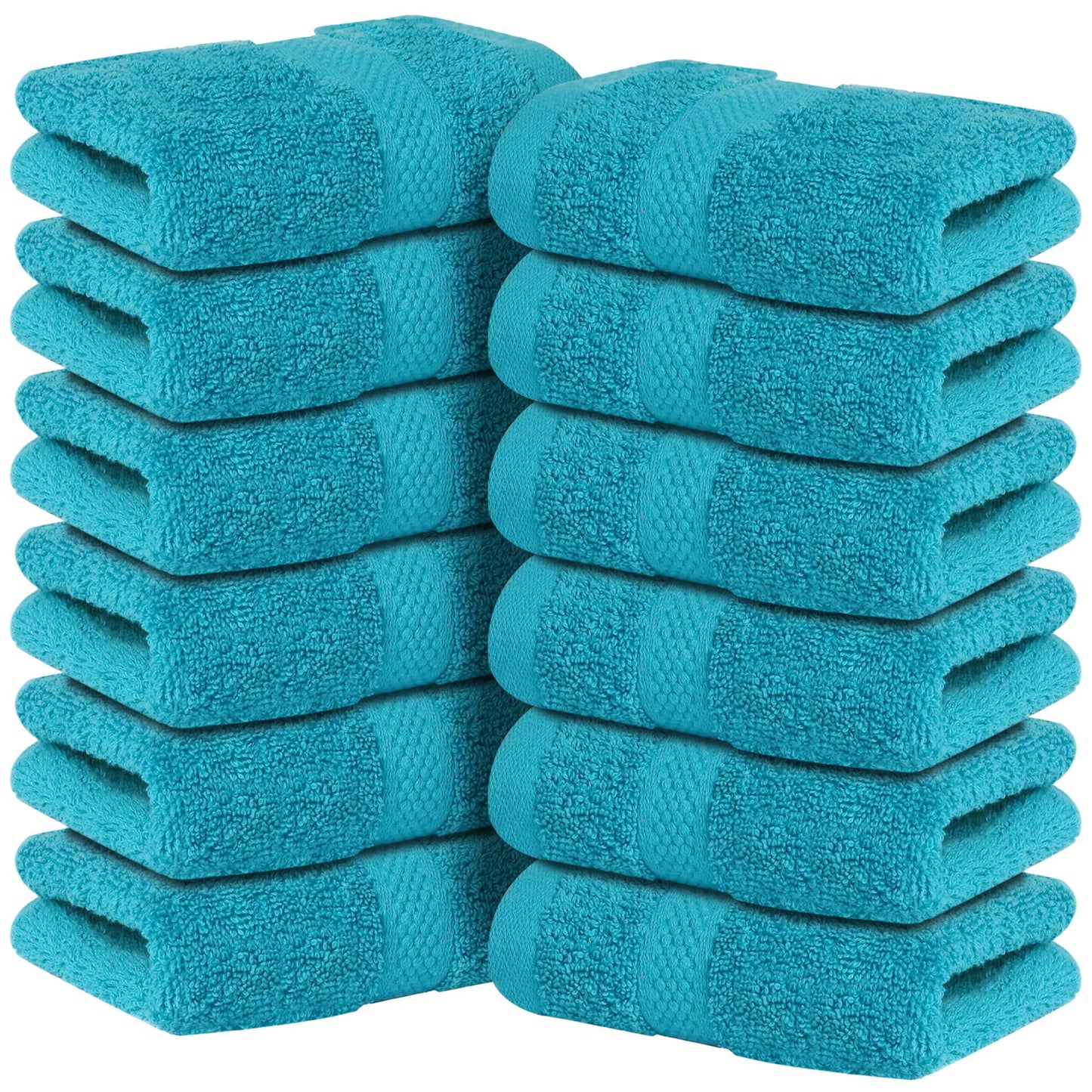 Infinitee Xclusives 100% Cotton Luxury Wash Cloths for Showering - 12 Pack