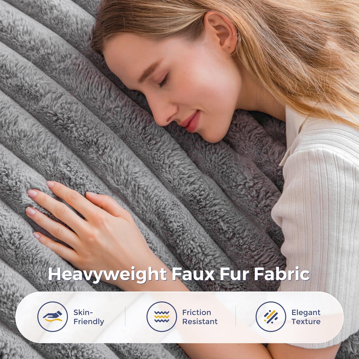 MAXYOYO Giant Bean Bag Chair,Faux Fur Lazy Lounge Chair with Foam Filling