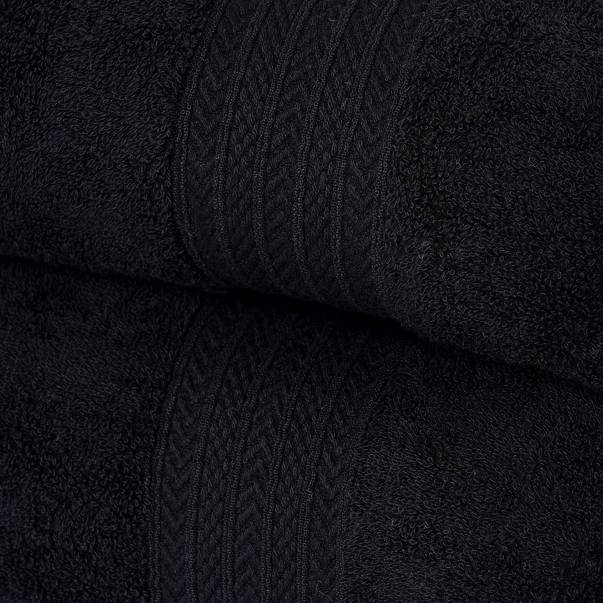 Supreme Premium Cotton Luxury Towels Set by Sweet Needle, Black - 2 Bath Towel, 2 Hand and 4 Wash/Face - 500 GSM, Double Stitched, Strong Hem