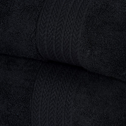 Supreme Premium Cotton Luxury Towels Set by Sweet Needle, Black - 2 Bath Towel, 2 Hand and 4 Wash/Face - 500 GSM, Double Stitched, Strong Hem