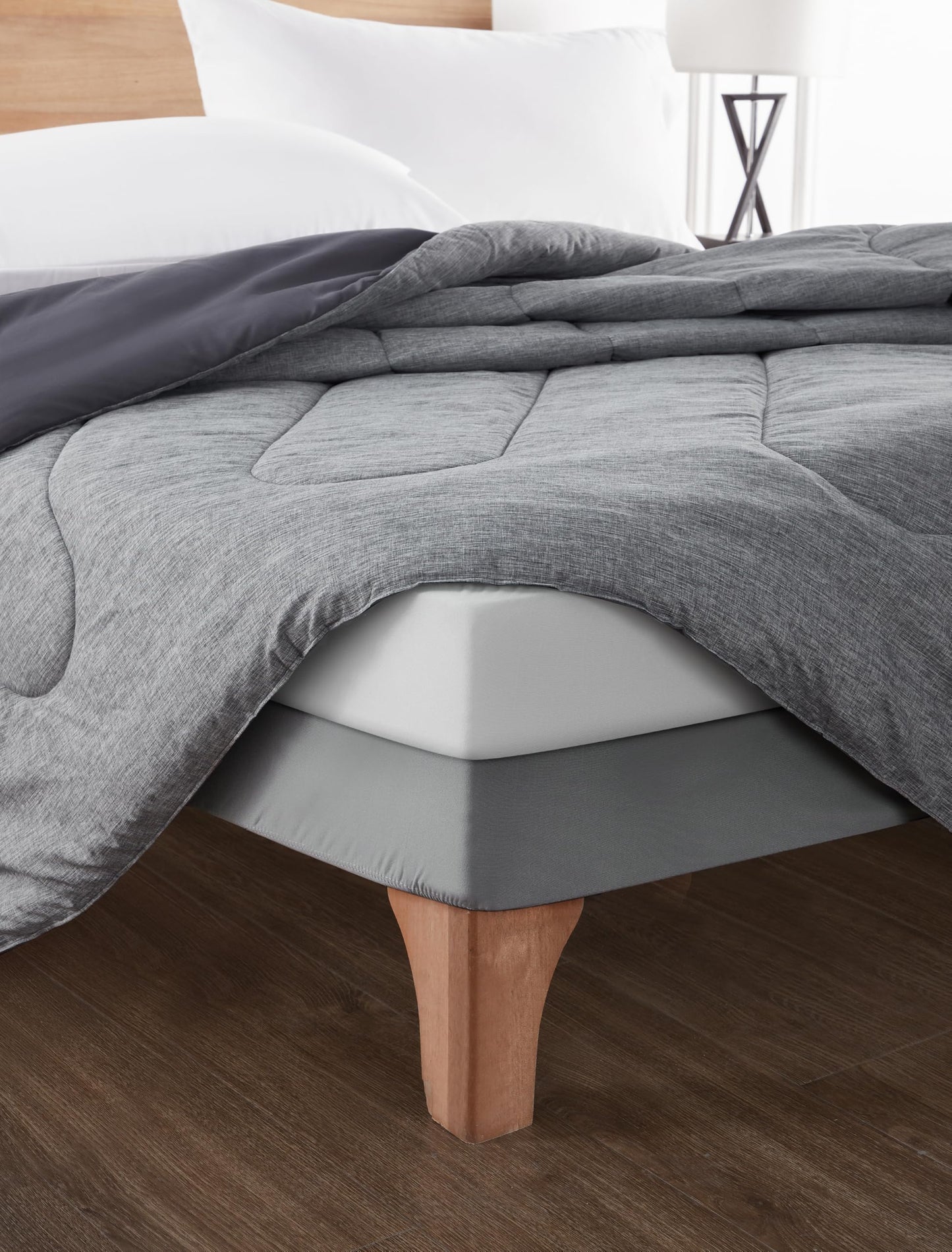 Dahlica Bed Base Cover Double 140x190 cm Black – Soft and Stretchy Fabric – Impeccable Look – Easy to Install