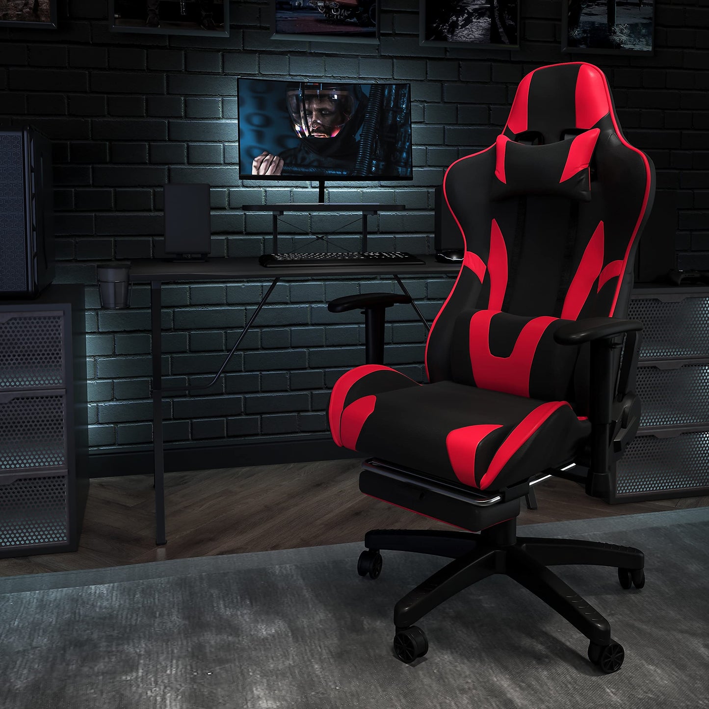 Flash Furniture X30 Gaming Chair, Ergonomic Office Chair for PC and Gaming Setups, Adjustable Racing Chair with Fully Reclining Back Support