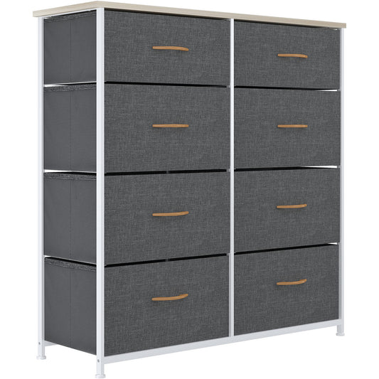 YITAHOME Chest of Drawers, Cationic Fabric 8-Drawer Storage Organizer Unit for Bedroom Living Room Closet, Sturdy Steel Frame, Easy Pull Fabric Bins &