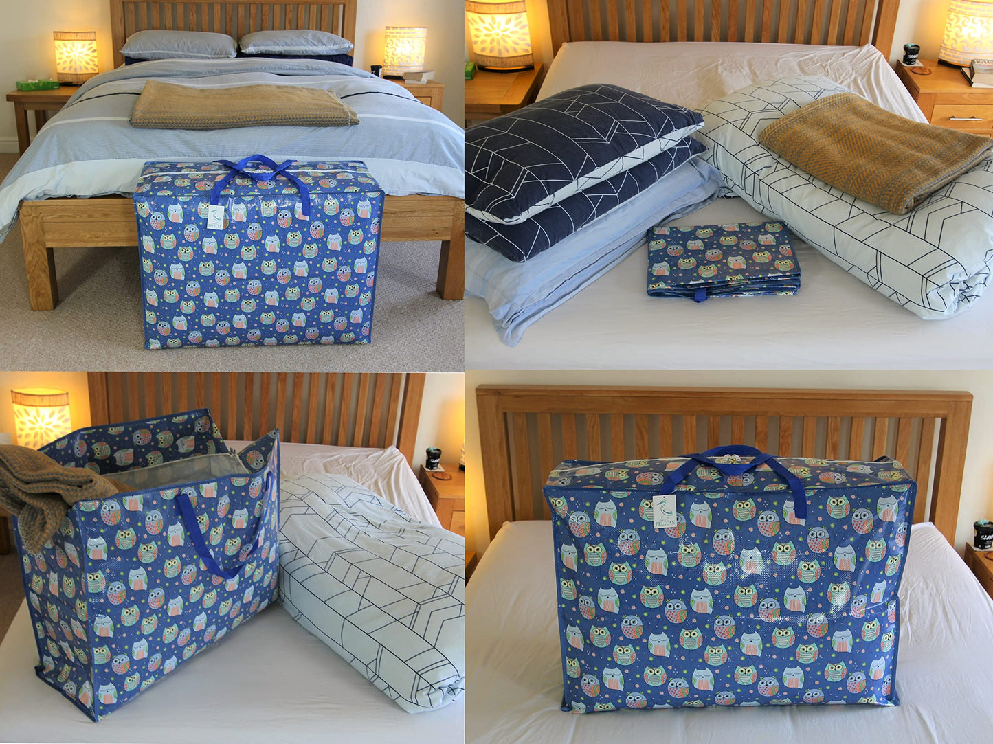 Storage Bags 115 ltr 2x Pack Sleepy Owls print