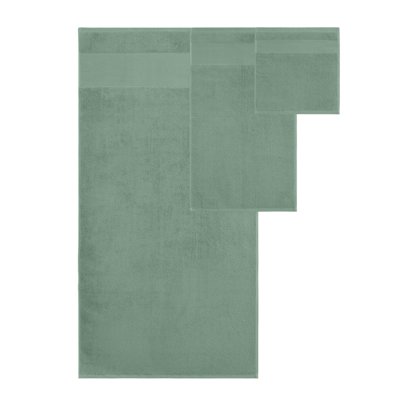 Modern Threads Air Cloud 18-Piece Towel Set - 100% Zero-Twist Cotton, 500 GSM, Quick Dry & Plush, Eucalyptus