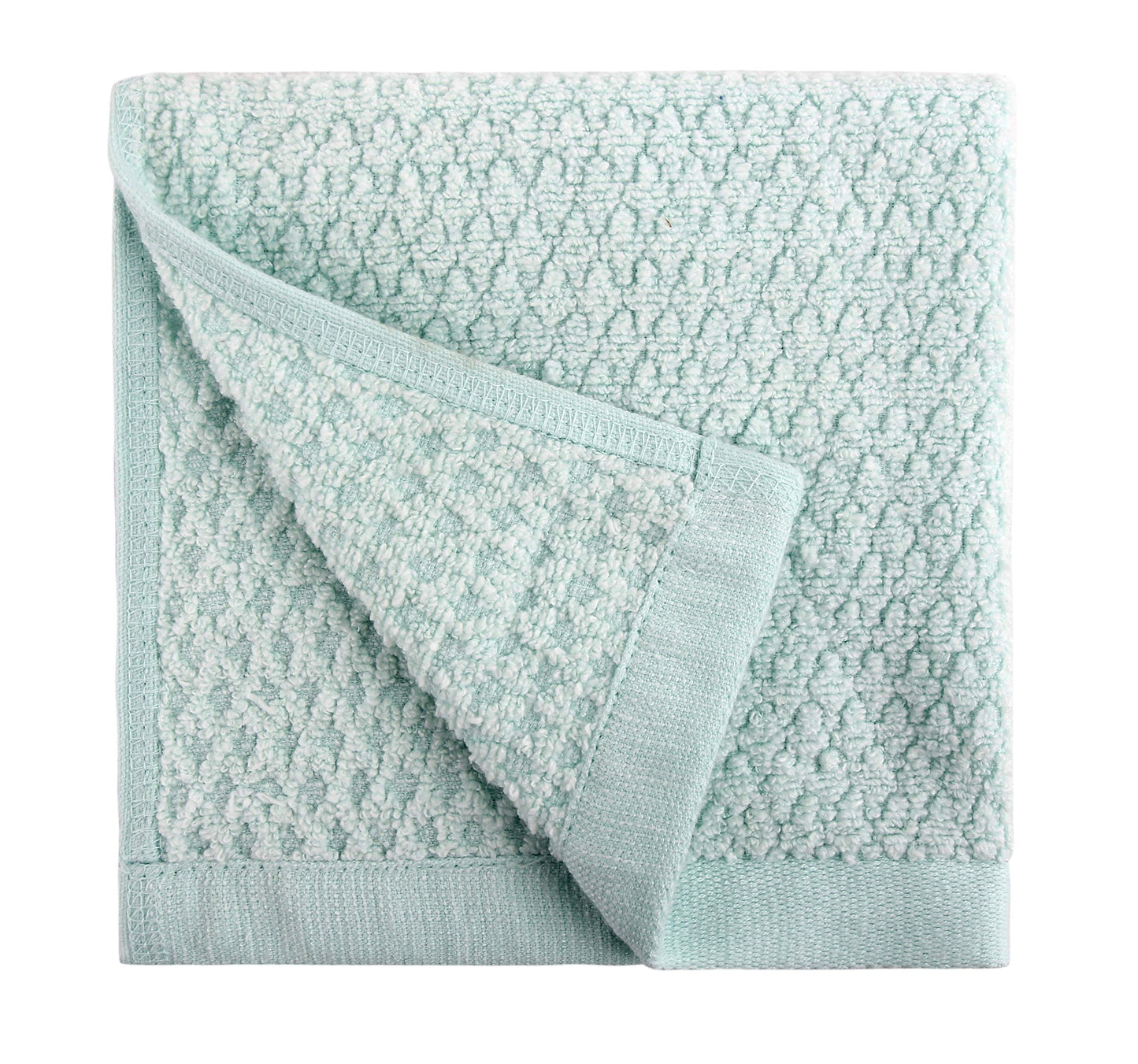 Everplush Diamond Jacquard Washcloth 6 Piece in Hushed Green