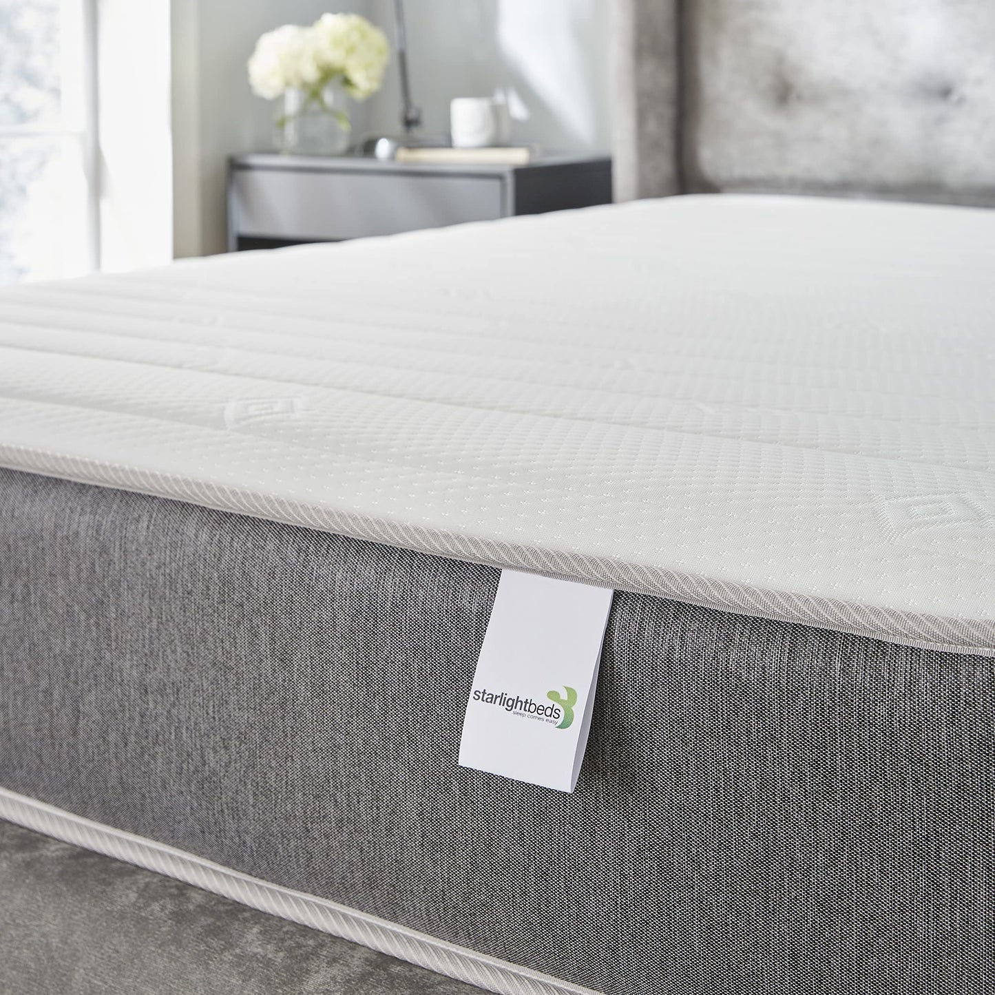 Starlight Beds Linear Grey Double Mattress, 4ft6 x 6ft3