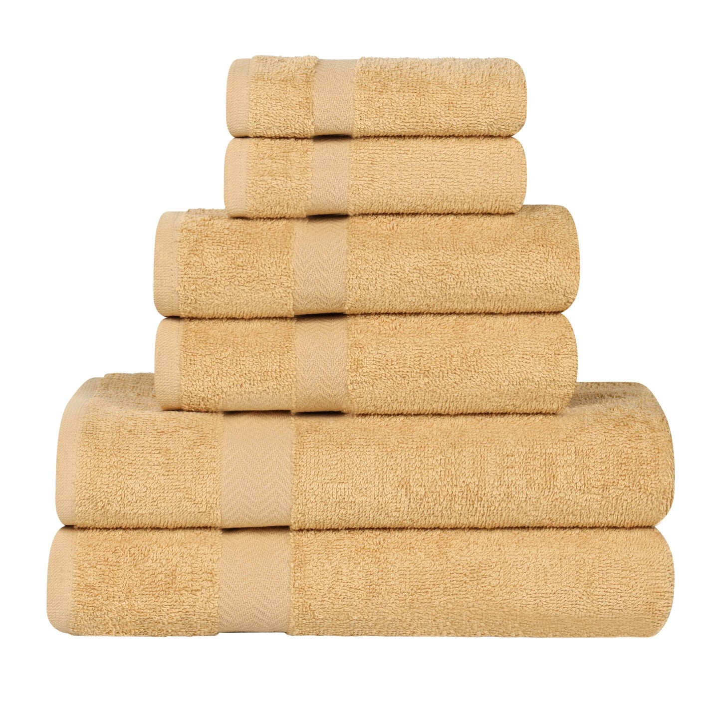 Superior, Cotton, Gold, 6-PC TOWEL SET