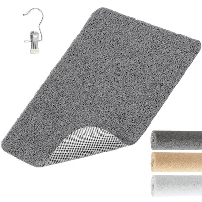 XIYUNTE Soft Shower Mat Non Slip Anti Mould 76 x 43 cm, INCL. Hooks for Drying, PVC Bath Mat Non Slip Anti Mould