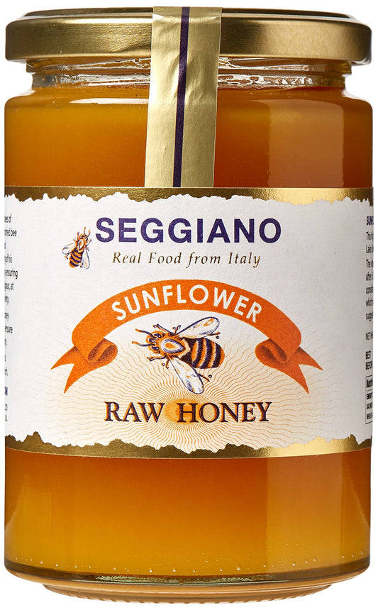 Seggiano Raw Sunflower Honey 500g ? Cold Extracted Mono Varietal Honeys ? Unfiltered & Unpasteurised ? Gluten Free, GMO Free & Vegetarian ? Great With