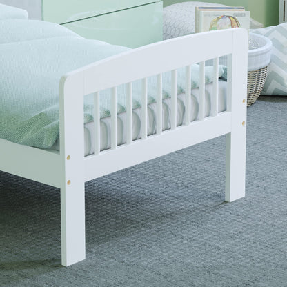 Junior Vida Scorpio Wooden Bed Toddler Solid Pine Wood Children Kids Junior Bed Frame White