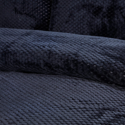 Sleepdown Waffle Fleece Thermal Warm Cosy Super Soft Duvet Cover Quilt Bedding Set with Pillow Cases - Double 200cm x 200cm - Black