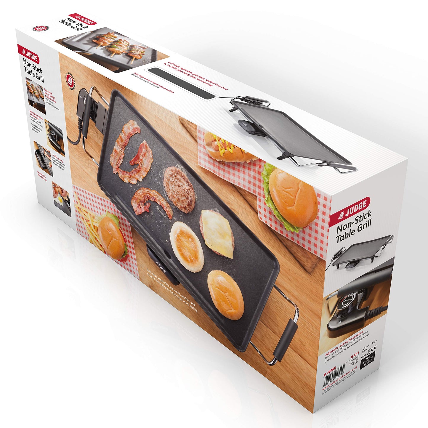 Judge Electric Table Top Grill Teppanyaki Hot Plate 43cm x 23cm 2000W - 2 Year Guarantee
