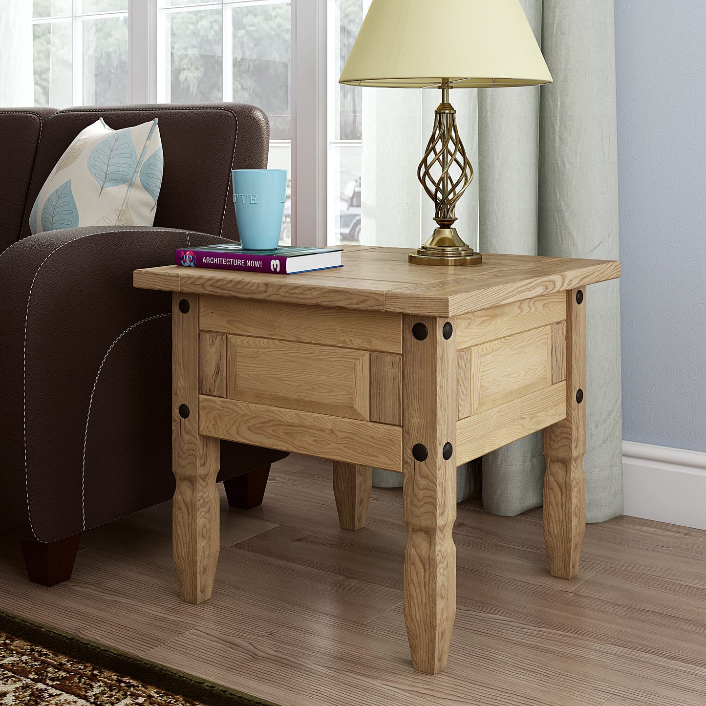 Corona Lamp Table Mexican Solid Pine Waxed