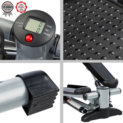 Ultrasport Swing Stepper, home trainer stepper with training computer, up-down stepper for beginners and advanced users, small and compact stepper,