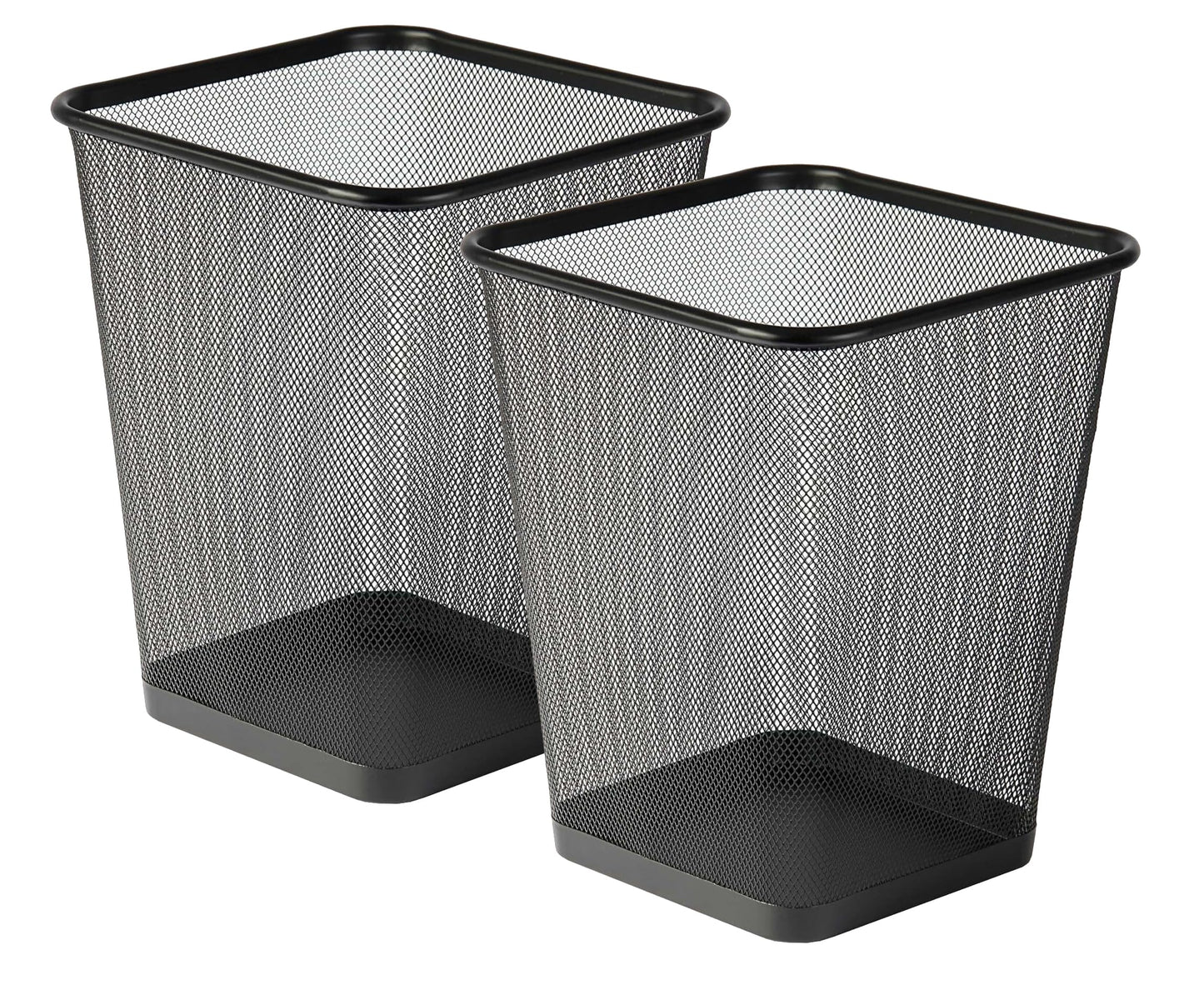 Best House Metal Mesh Square Bin - 9 Litre Black Wire Waste Basket - Lightweight and Sturdy Paper Bin for Kitchen, Home Office, Living Room, Bedroom