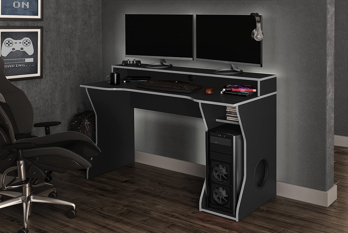 Birlea Enzo Gaming desk, black & Silver