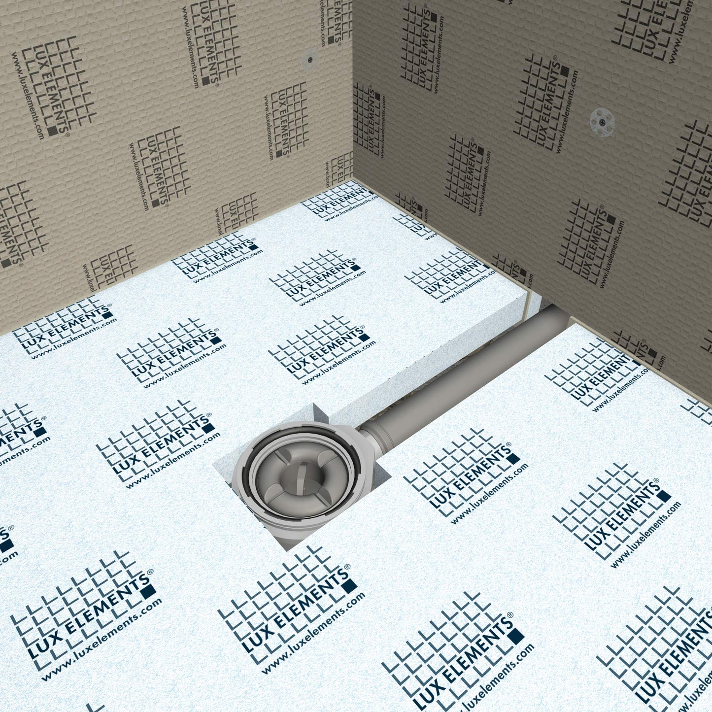 LUX ELEMENTS TUB-BAW-S LTUBE1184 Horizontal Drain Pot with Stainless Steel Grate Grey