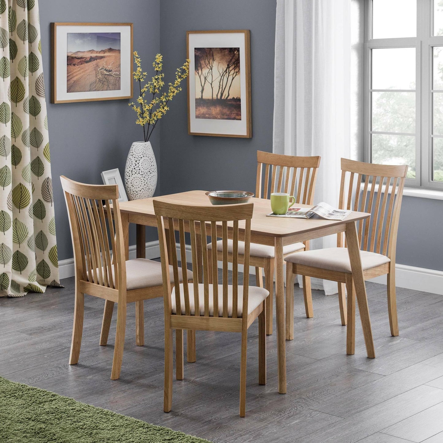 Julian Bowen Boden Dining Table for 4, Oak Effect - H75 x W118 x D77cm