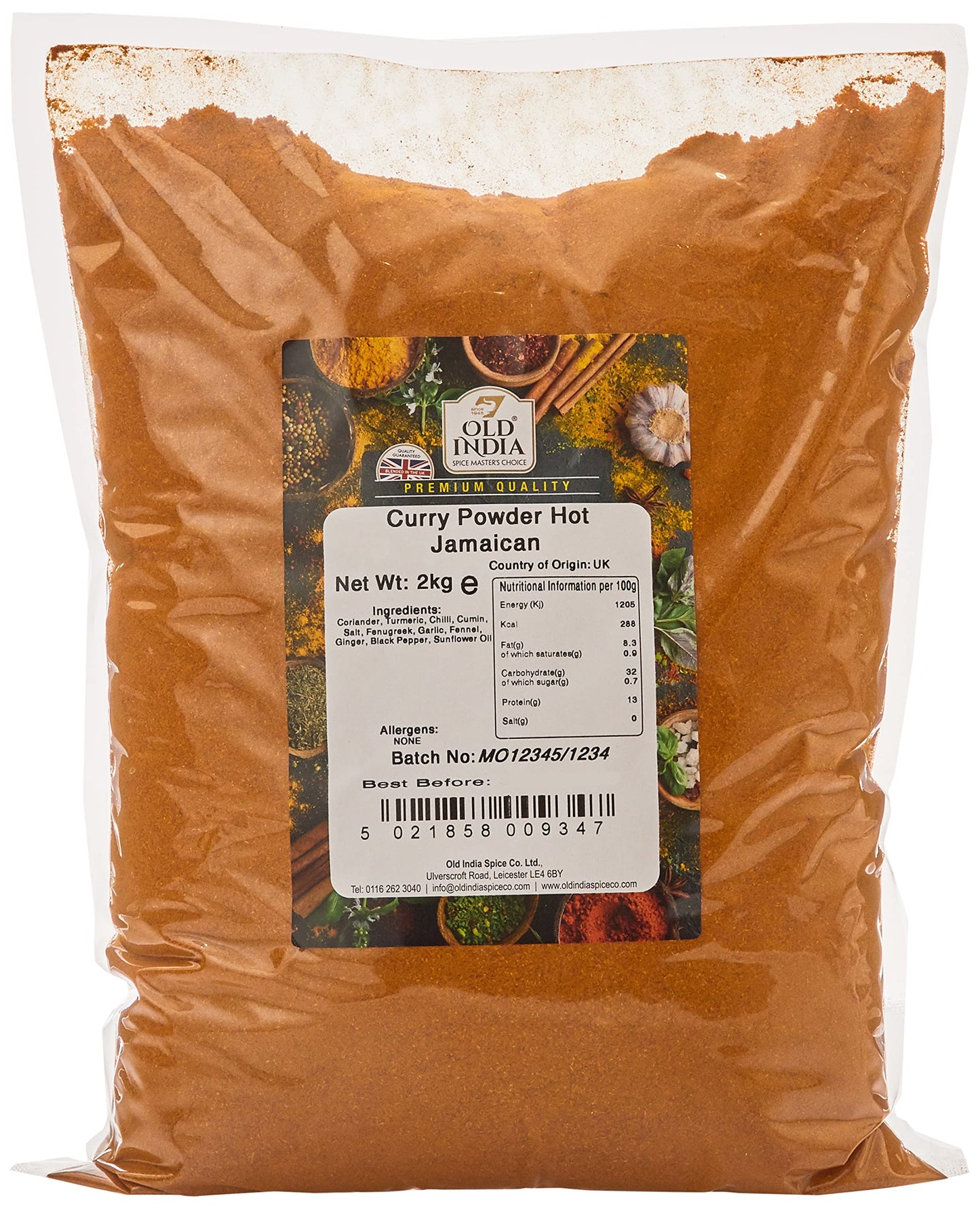 Old India Curry Powder Hot Jamaican 2kg