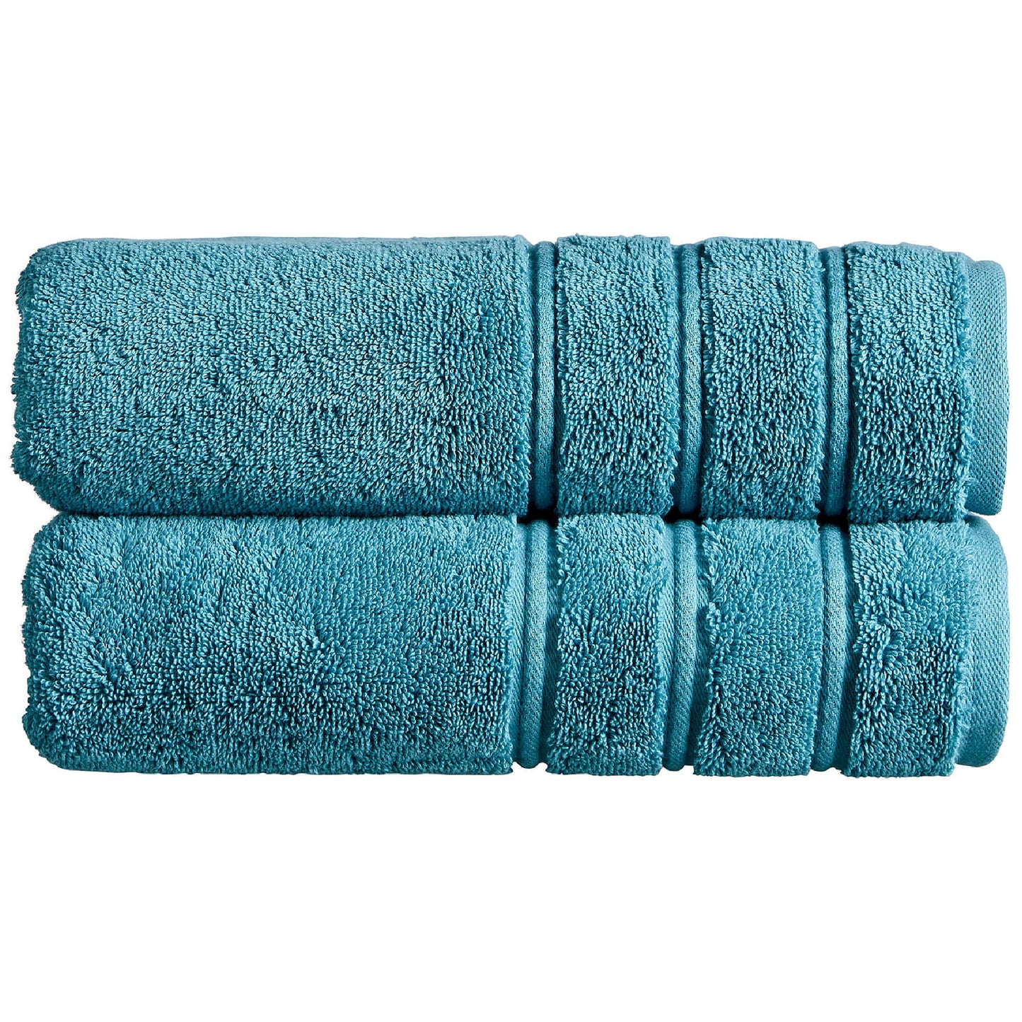Christy Antalya Large Bath Towels | Set of 2 | 100% Turkish Cotton | 600GSM | Soft Plush Luxury Towel Set | 70cm x 125cm | Quick Dry | Jade Teal