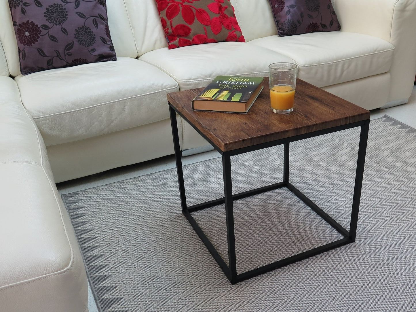 ASPECT Savona Square Coffee/Side End Table (Vintage/Black, 45x45x45cm)